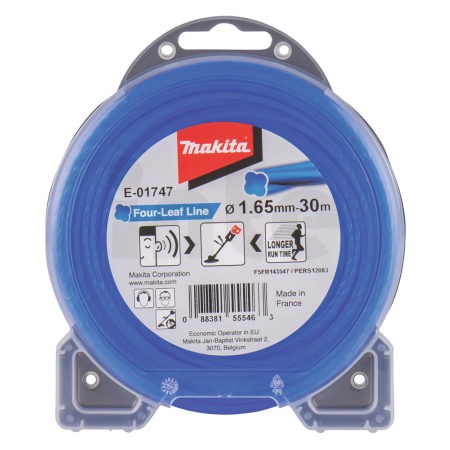 Makita - struna nylonová 1,65mm, modrá, 30m, speciální pro aku stroje E-01747