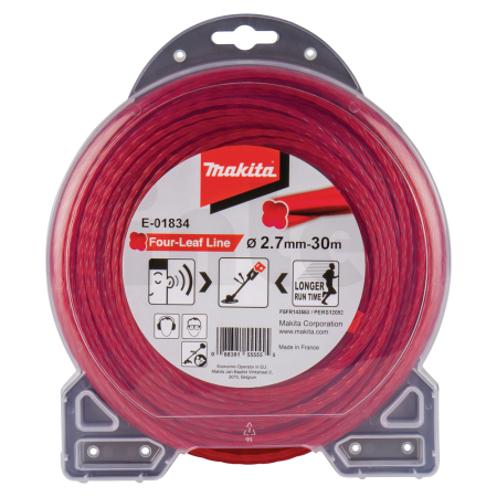 Makita - struna nylonová 2,7mm, červená, 30m, speciální pro aku stroje E-01834
