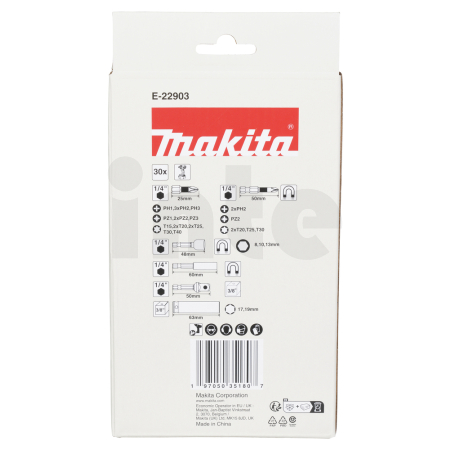 Makita - sada bitů 1/4" IMPACT BLACK 30 ks E-22903