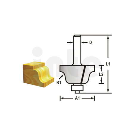 Makita - Profilová fréza s ložiskemstopka 8 mm,38,1x17,5x60 mm D-48767