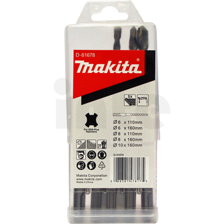 Makita - sada vrtáků SDS-Plus 6;8x50/110 a 6;8;10x100/160mm, 5ks D-61678
