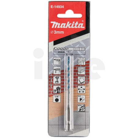 Makita - vrták pro multimateriál TCT stopka šestihran 1/4´´ 3x90mm E-14934