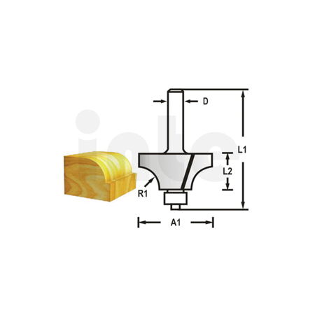 Makita - Zaoblovací fréza s ložiskem stopka 6 mm,28,6x14,5x56 mm R=7,9mm D-48474