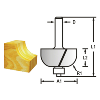 Makita - Žlábkovací fréza s ložiskem stopka 8 mm,19x9,7x46 mm D-48608